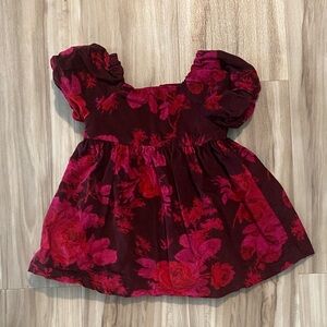 GAP Kids 12-18 month Dress in Burgundy and Pink Floral